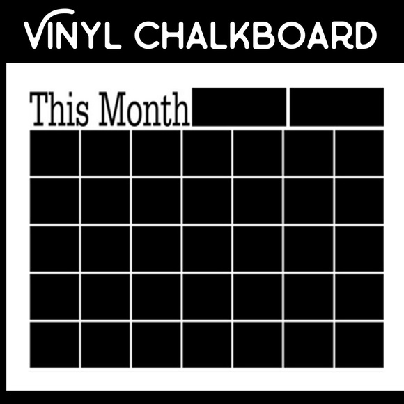 Vinyl Chalkboard Blackboard Monthly Calendar NWT - Picture 4 of 6